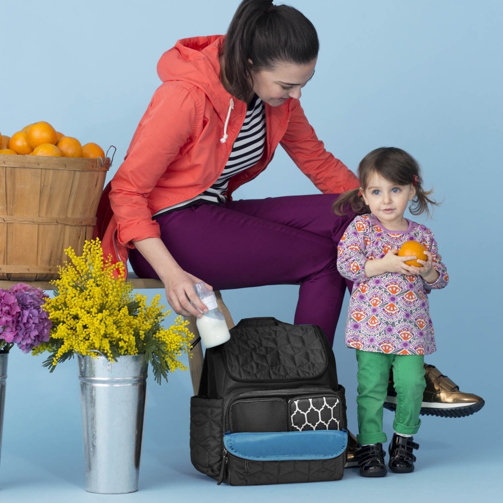 Рюкзак для мамы на коляску с аксессуарами - Черный  